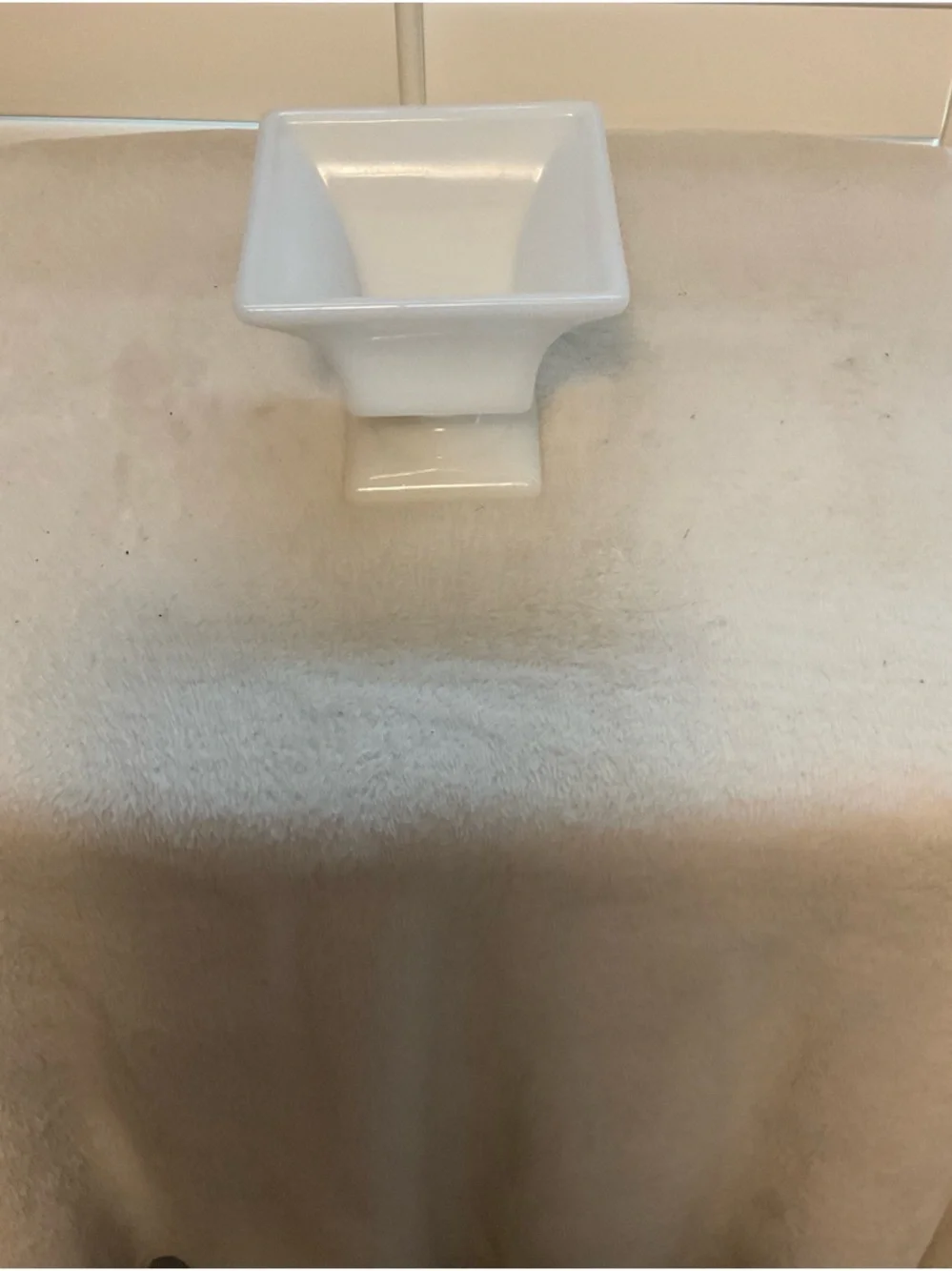 White Ceramic Square Pedestal Serving Dish